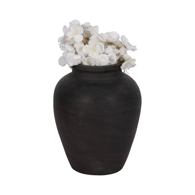 Black Ceramic Round Pottery Jug