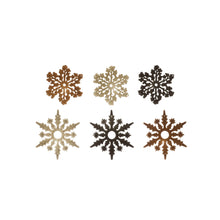 4-1/2"H - 5-1/2"H Flocked Snowflake Ornament, 2 Styles, 3 Colors