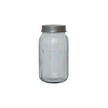4 Cup Pressed Glass Jar w/ Metal Lid Greenhouse Home
