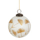 White and Gold Floral Etched Ornament