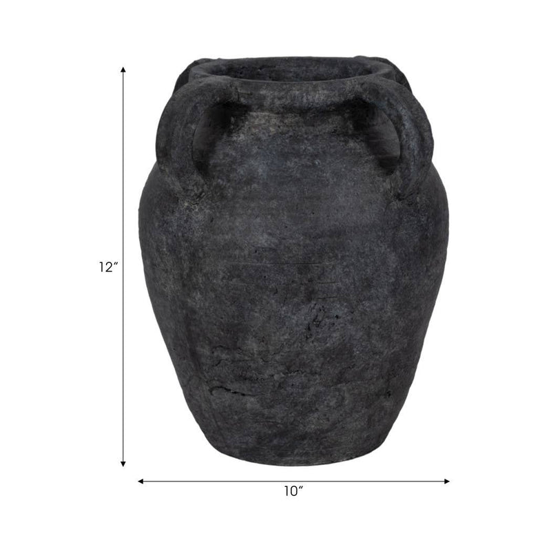 Black Pottery Amphora Multi-Handle Jug