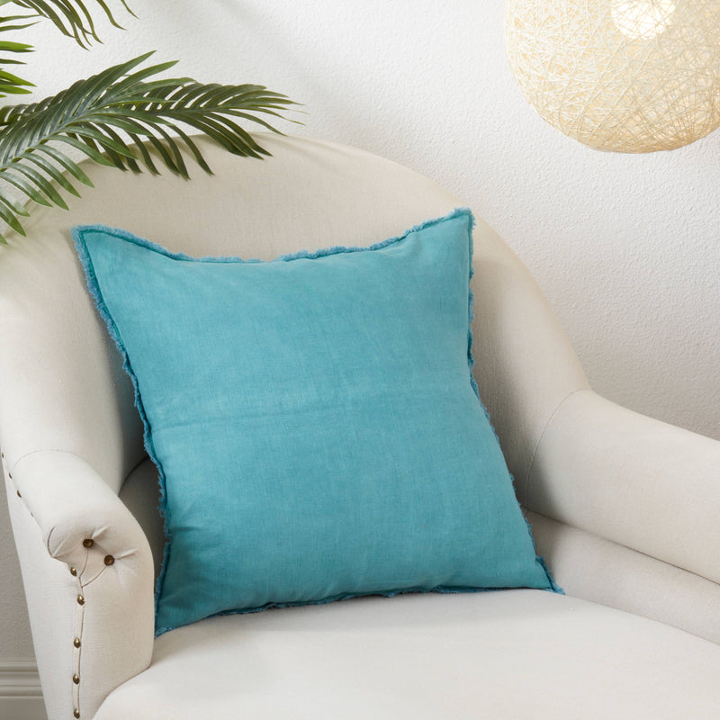 Fringed Linen Pillow – Down Filled: Ivory / 20"
