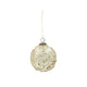 4" Round Glass Ball Ornament with Sequins, Gold Finish