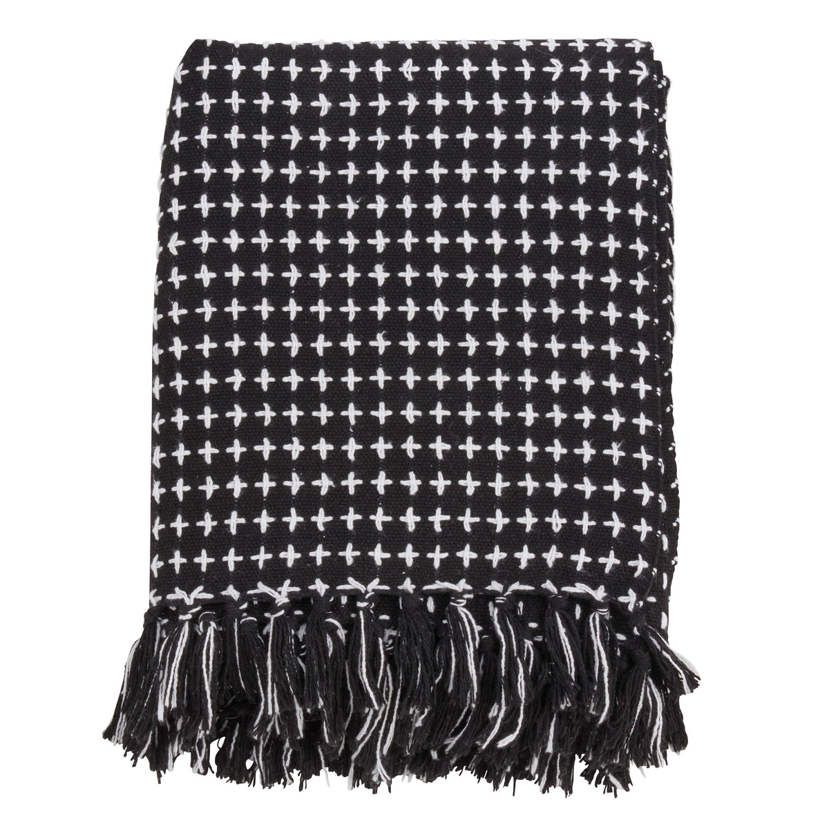 Cross Thread Throw: Black / 50"x60"