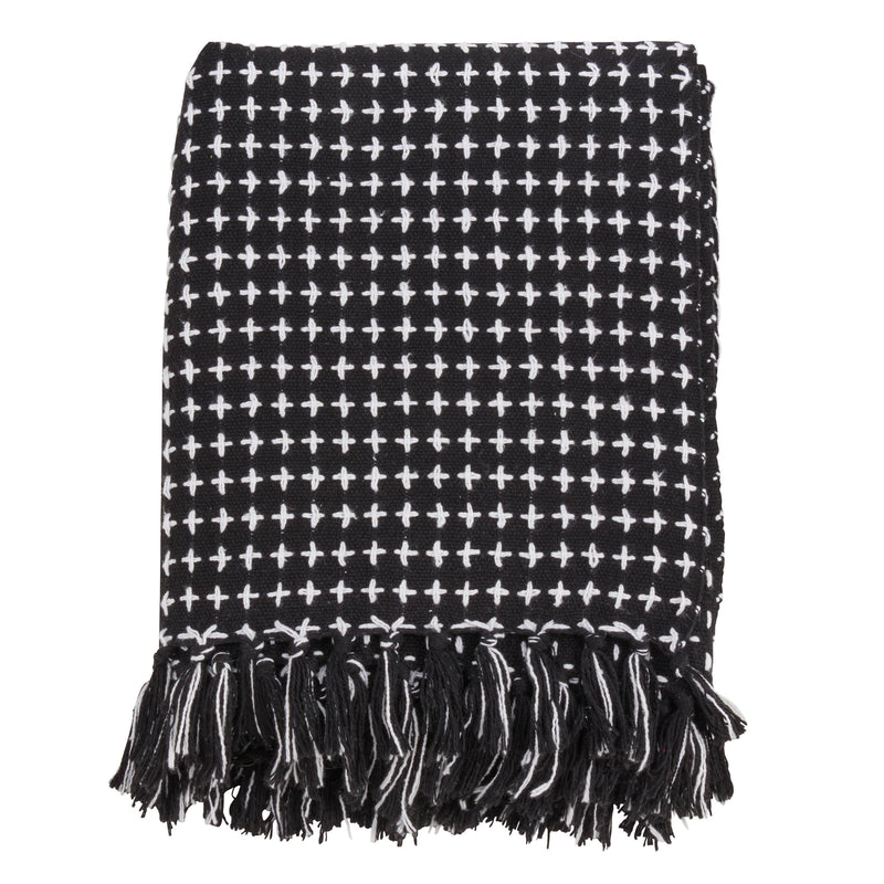 Cross Thread Throw: Black / 50"x60"