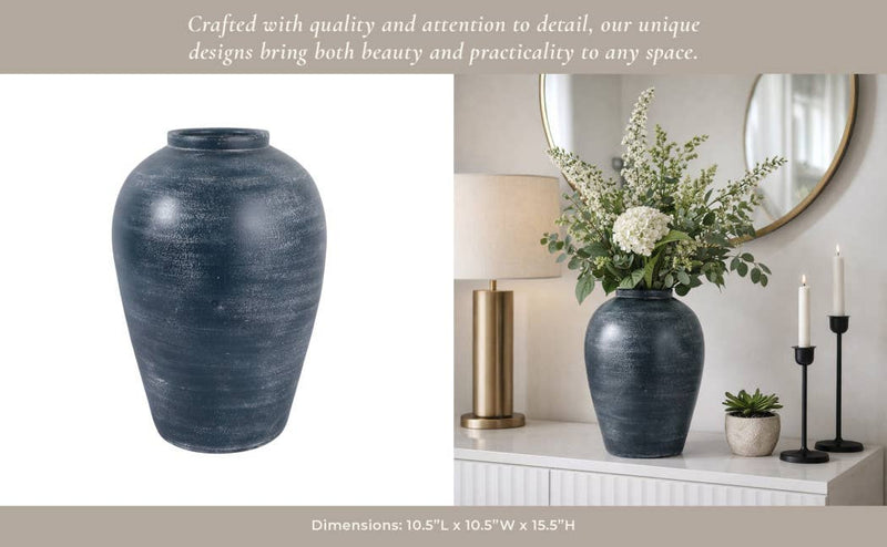 Blue Terracotta Distressed Finish