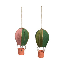 5-1/2"H Hand-Painted Paper Mache Hot Air Balloon, 2 Styles