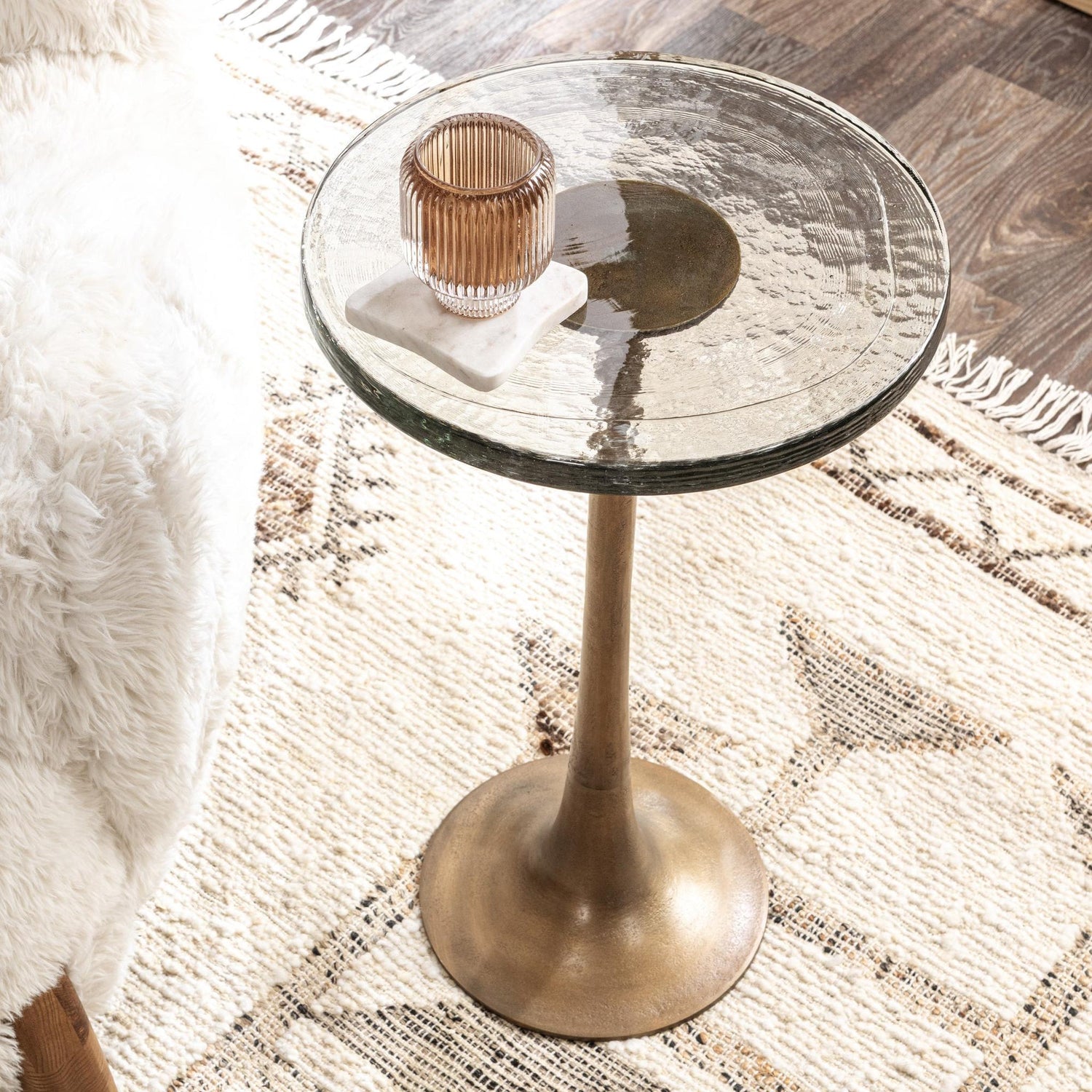 Fabiana Accent Table, Brass