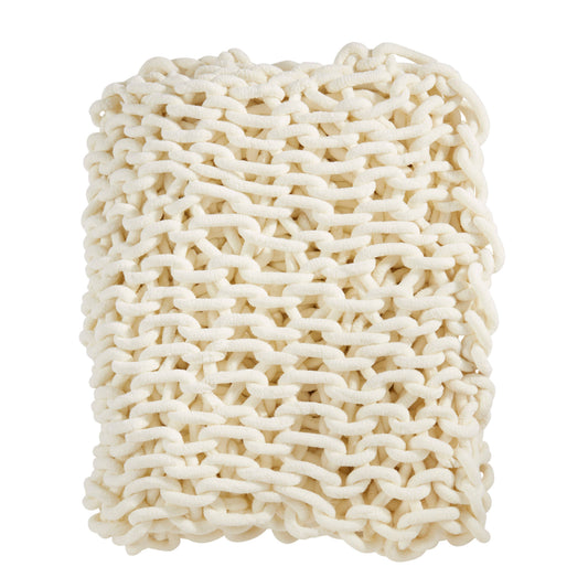 Textured Chunky Knit Cozy Throw: Natural / 50"x60"