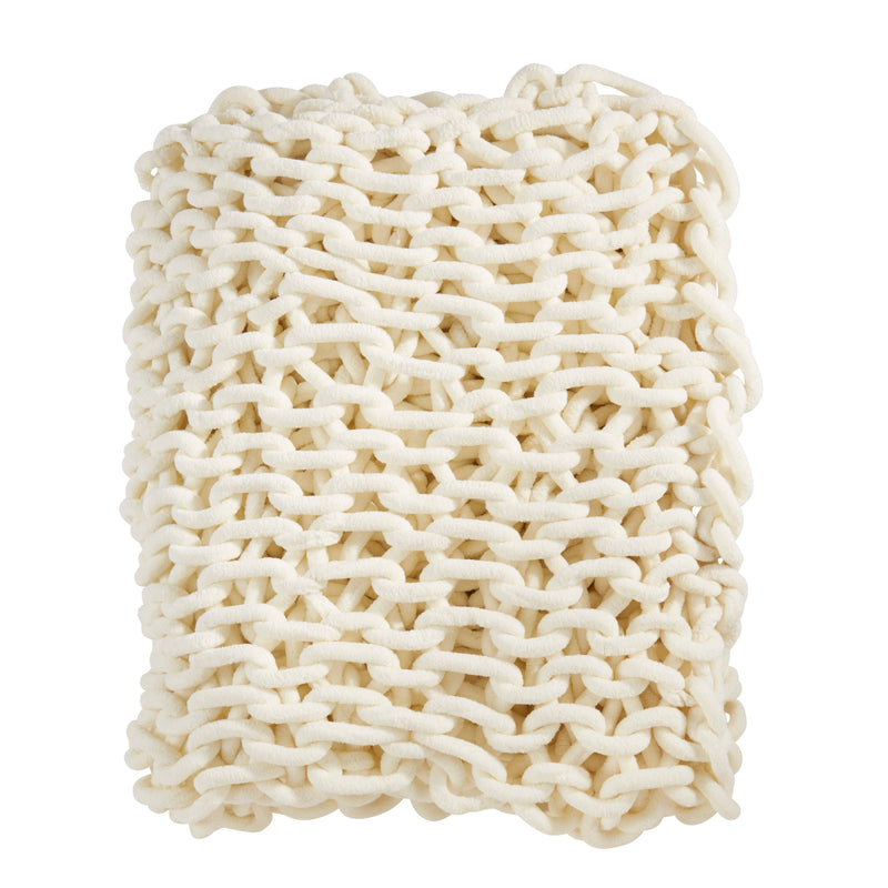 Textured Chunky Knit Cozy Throw: Natural / 50"x60"
