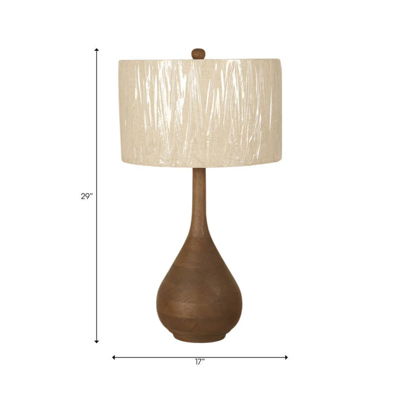 Brown Mango Wood Table Lamp