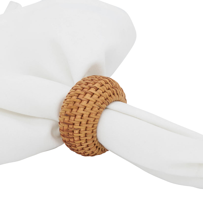 Woven Rattan Napkin Ring: Caramel / 2.4"