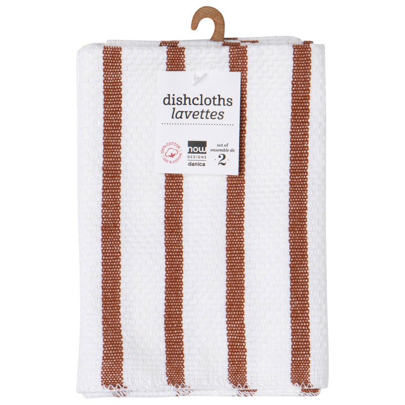 Chestnut Brown Basketweave Dishcloths Set of 2
