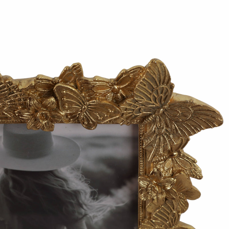 Gold Polyresin Butterfly in Bloom  5x7 Frame