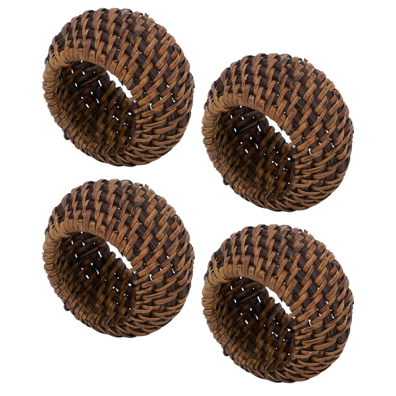 Woven Rattan Napkin Ring: Caramel / 2.4"