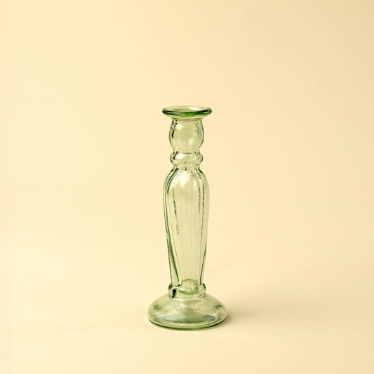 Vero Glass Candlestick, Green