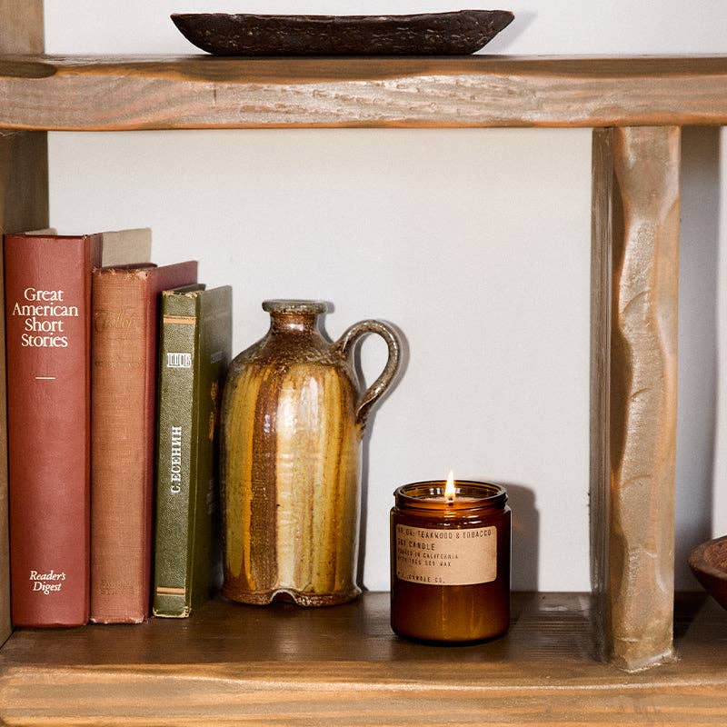 Teakwood & Tobacco Glass Jar Soy Candle