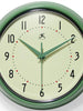 Retro Round Green Indoor Wall Clock 9.5 Inch, [product_price]- Greenhouse Home