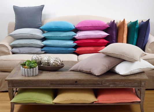 Fringed Linen Pillow – Down Filled: Midnight Blue / 20"