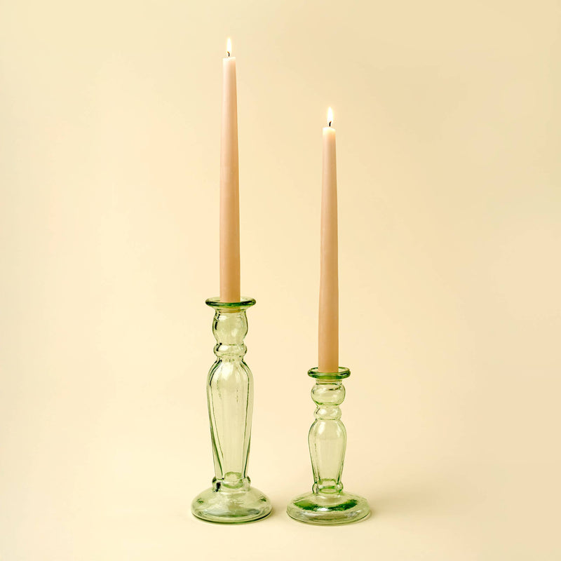 Vero Glass Candlestick, Green
