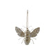 6-1/2"L Metal Bee Ornament, Distressed Gold Finish & White