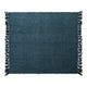 60"L x 50"W Woven Viscose Throw with Fringe, Navy Color