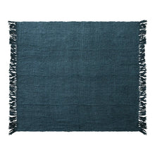 60"L x 50"W Woven Viscose Throw with Fringe, Navy Color