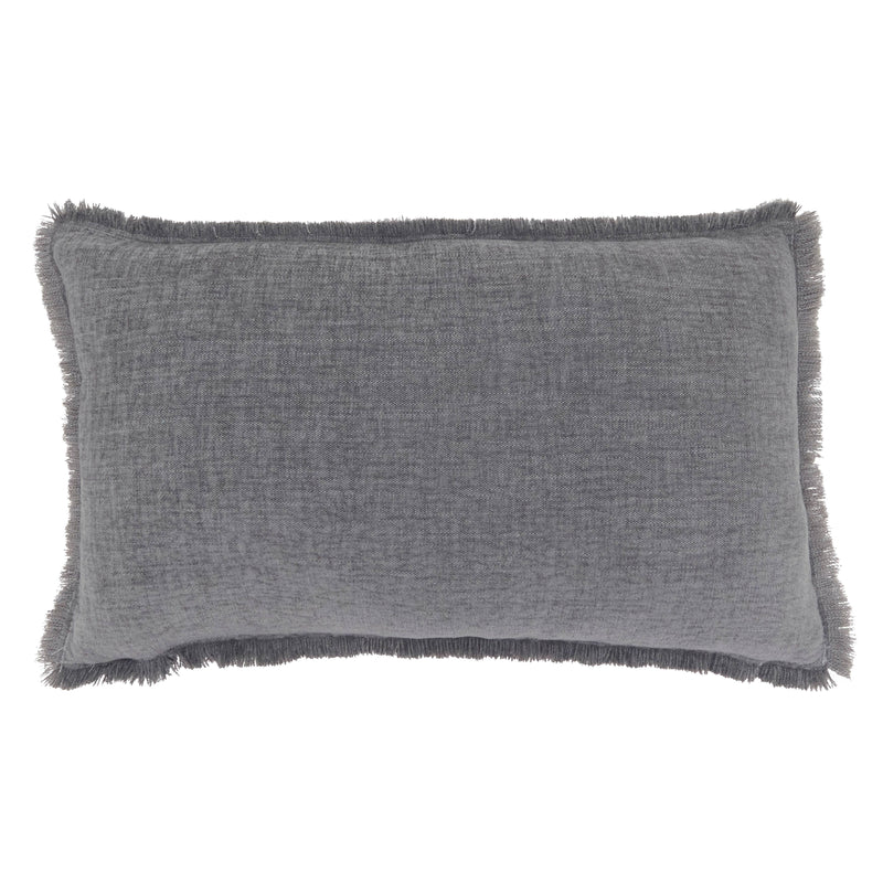 Fringe Edge Throw Pillow: Green / Down Filled / 20"x20"