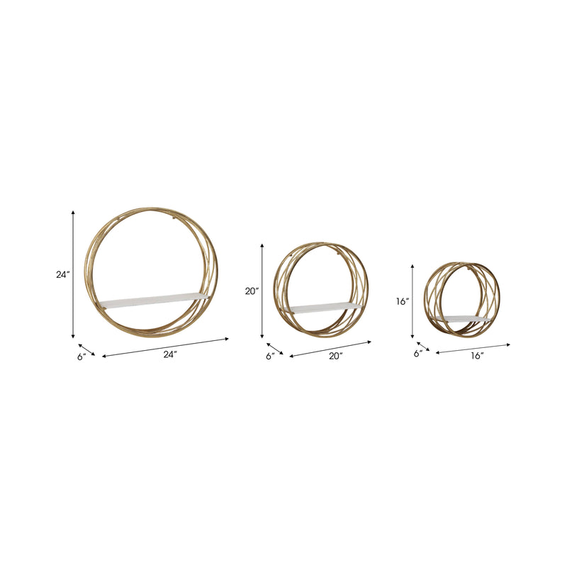 Wall Shelves Set of 3 - White Frame