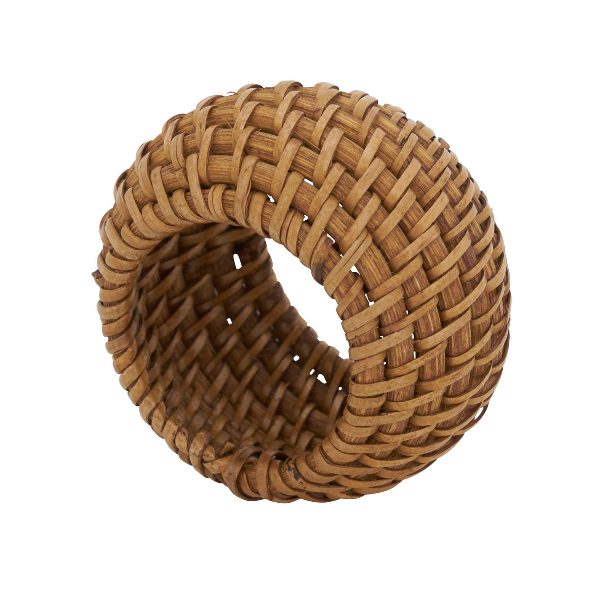 Woven Rattan Napkin Ring: Caramel / 2.4"