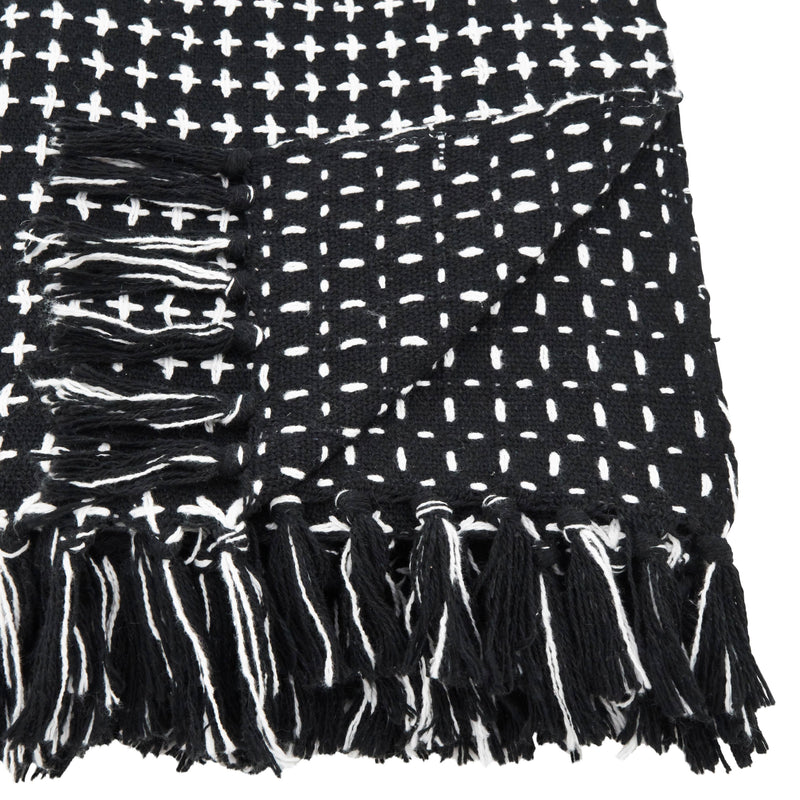 Cross Thread Throw: Black / 50"x60"