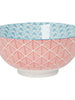 Red + Blue Leaf Geo Stamped Bowl, [product_price]- Greenhouse Home