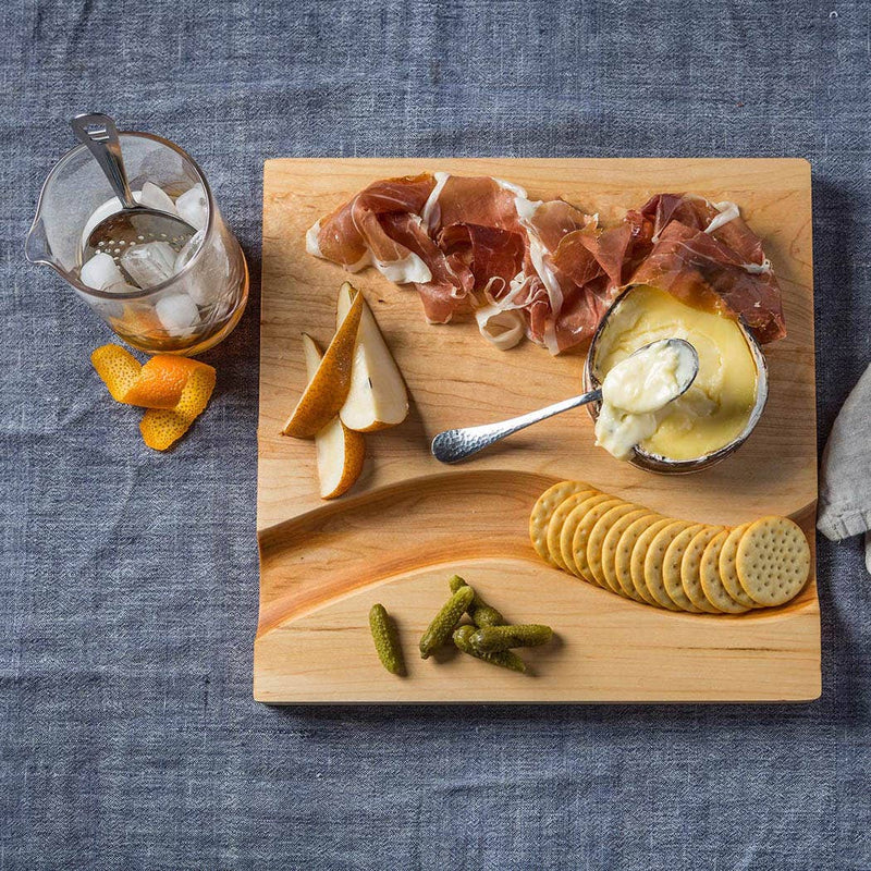 Maple Cheese Board with Cracker Groove