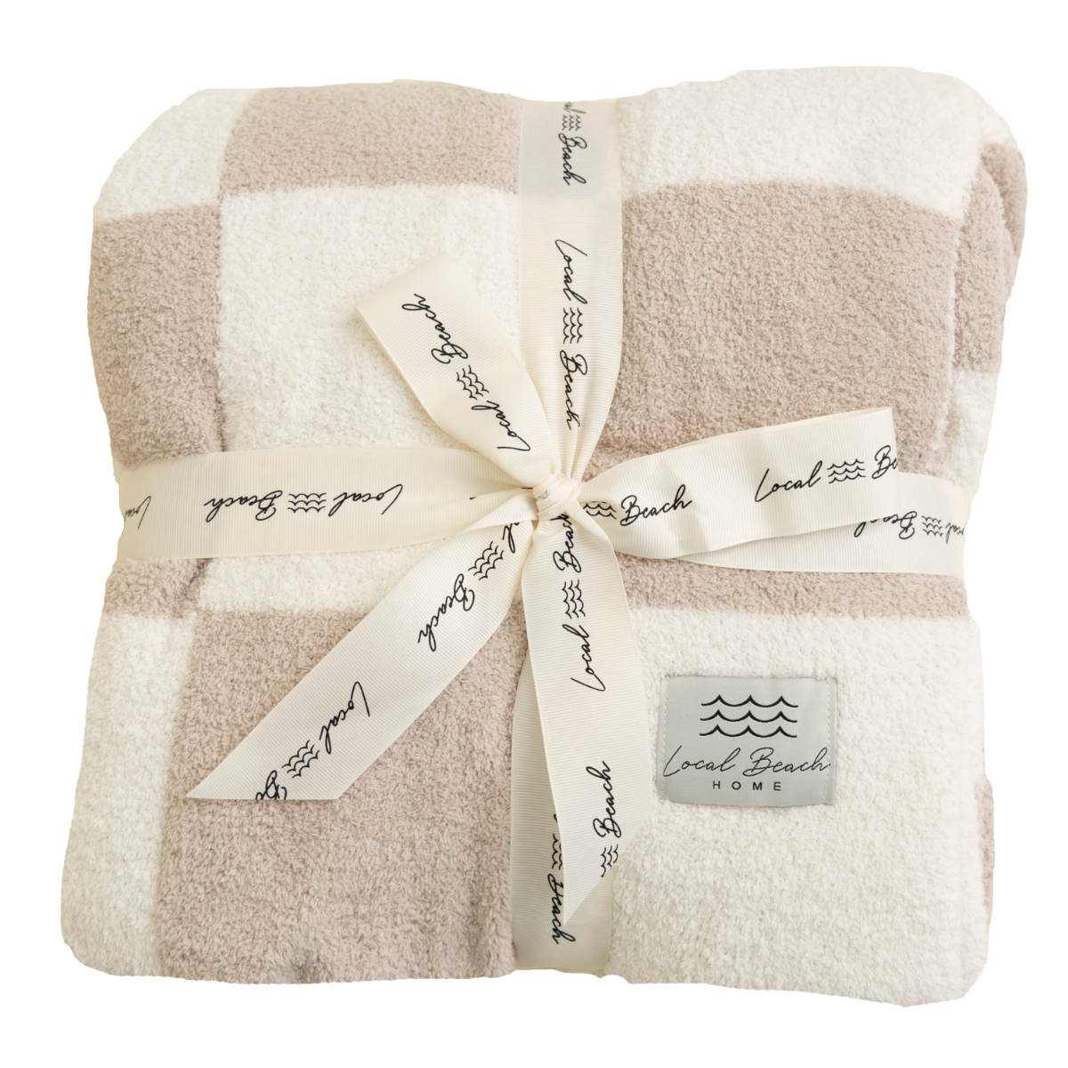 Checker Luxe Home Blanket: Sand/Cream