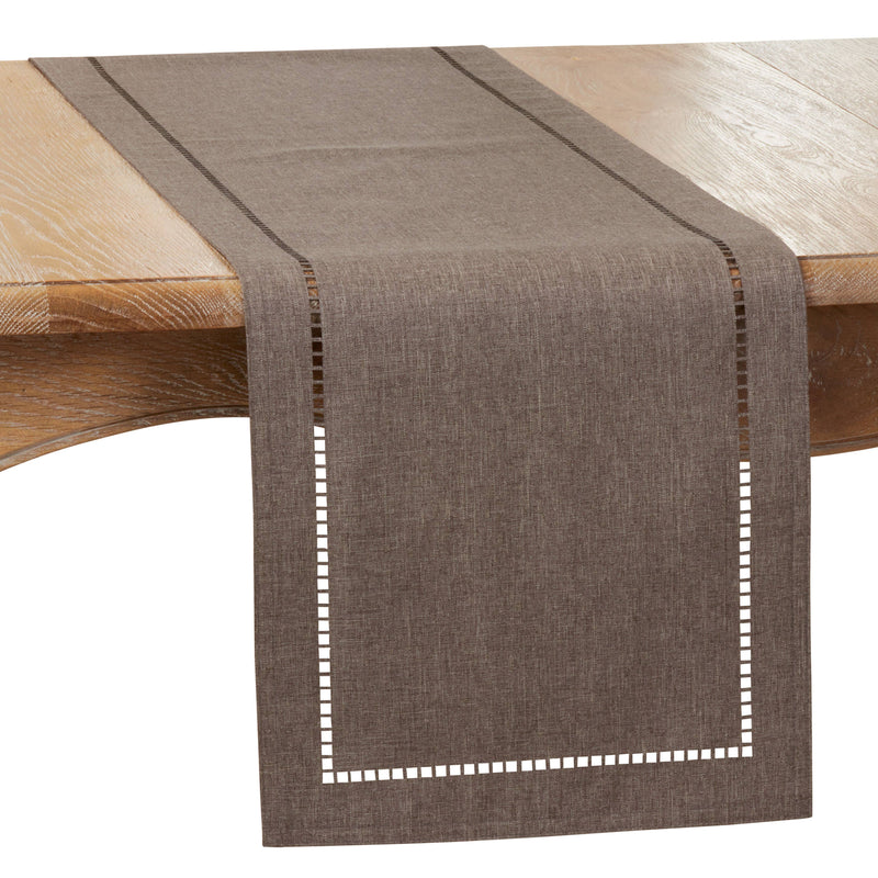 Laser-Cut Hemstitch Runner: Red / 14"x72"