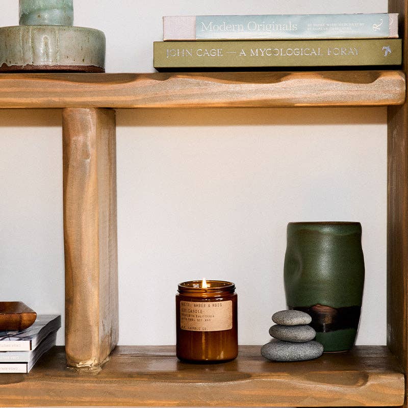 Amber & Moss Glass Jar Soy Candle