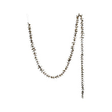 72"L x 1"H Faux Boxwood Garland with Glitter, Champagne Finish