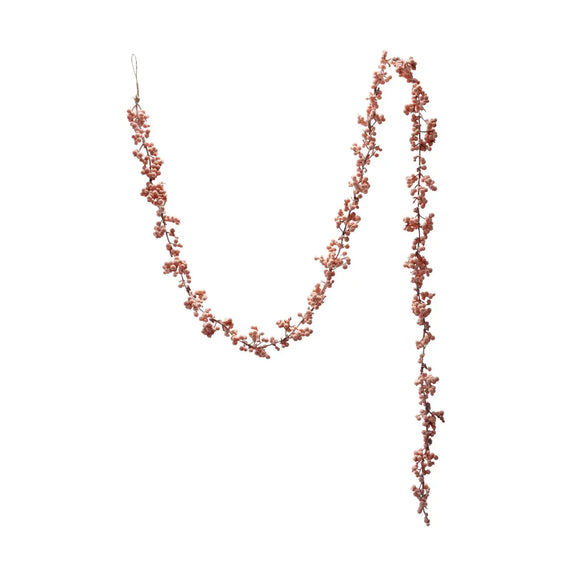 72"L x 2-3/4"H Flocked Foam Ball Garland, Pink