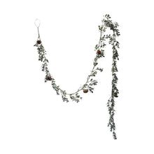 72"L x 4"H Faux Boxwood Garland with Pinecones & White Berries