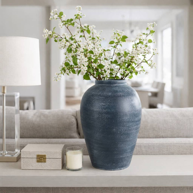 Blue Terracotta Distressed Finish