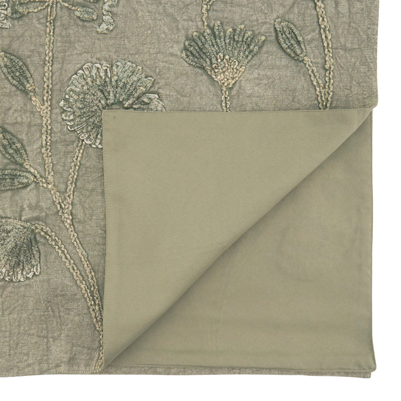 Stone Washed Floral Runner: Taupe / 16"x72"