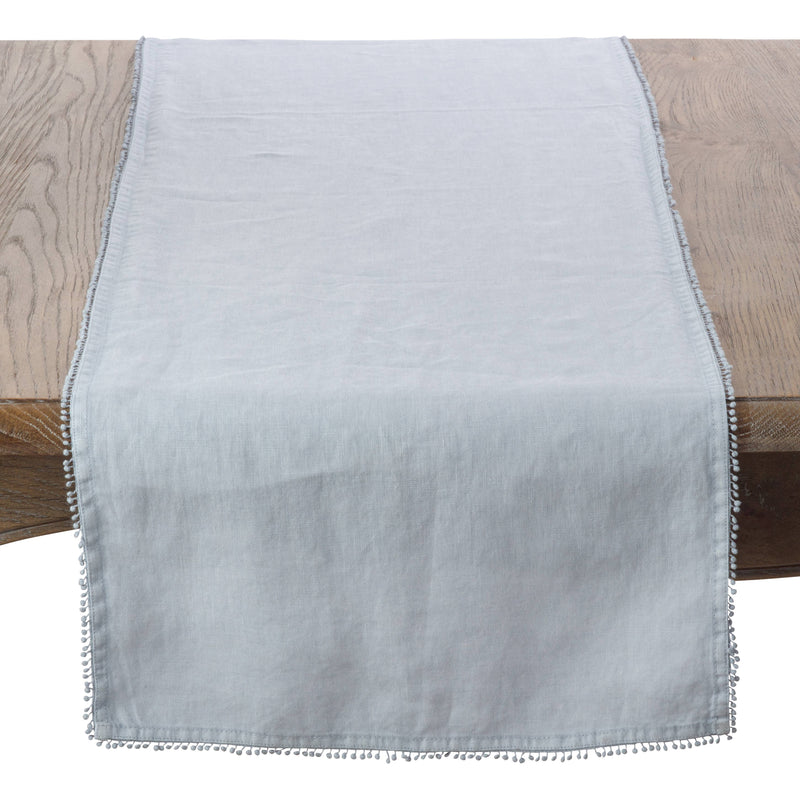 Pompom Design Runner: Ivory / 16"x72"