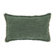 Fringe Edge Throw Pillow: Green / Down Filled / 12"x20"