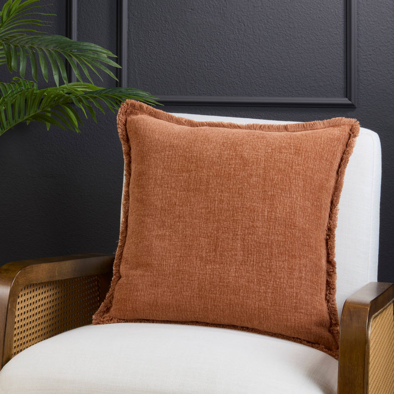 Fringe Edge Throw Pillow: Blue / Down Filled / 12"x20"