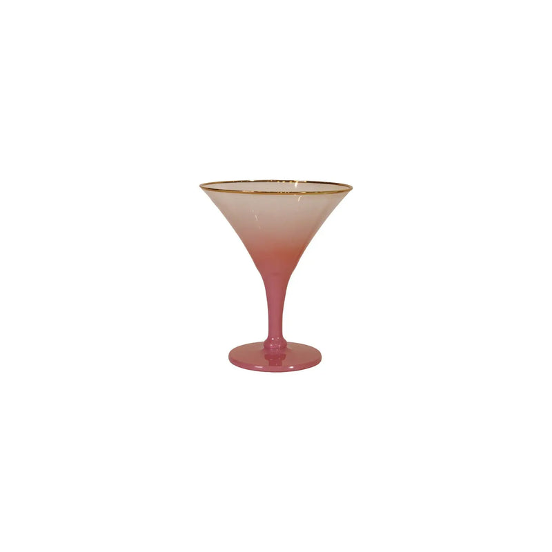 8 oz. Cocktail Glass with Gold Color Rim, Pink