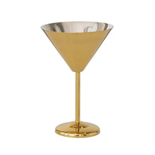 8 oz. Stainless Steel Martini Glass, Gold Finish