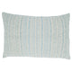 Woven Throw Pillow With Line Design: Aqua / Poly Filled / 16"x24"