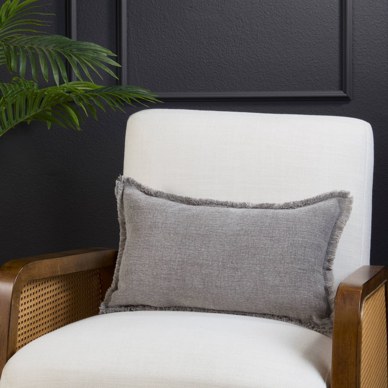 Fringe Edge Throw Pillow: Blue / Down Filled / 20"x20"