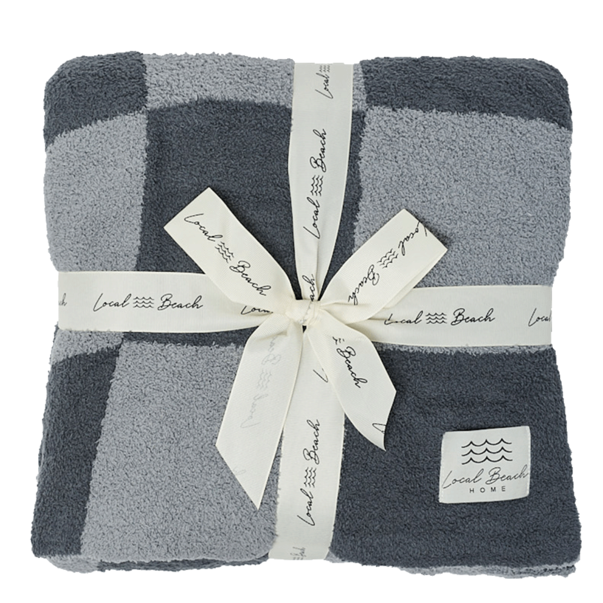 Baby Checker Luxe Blanket: Dark Grey/Slate