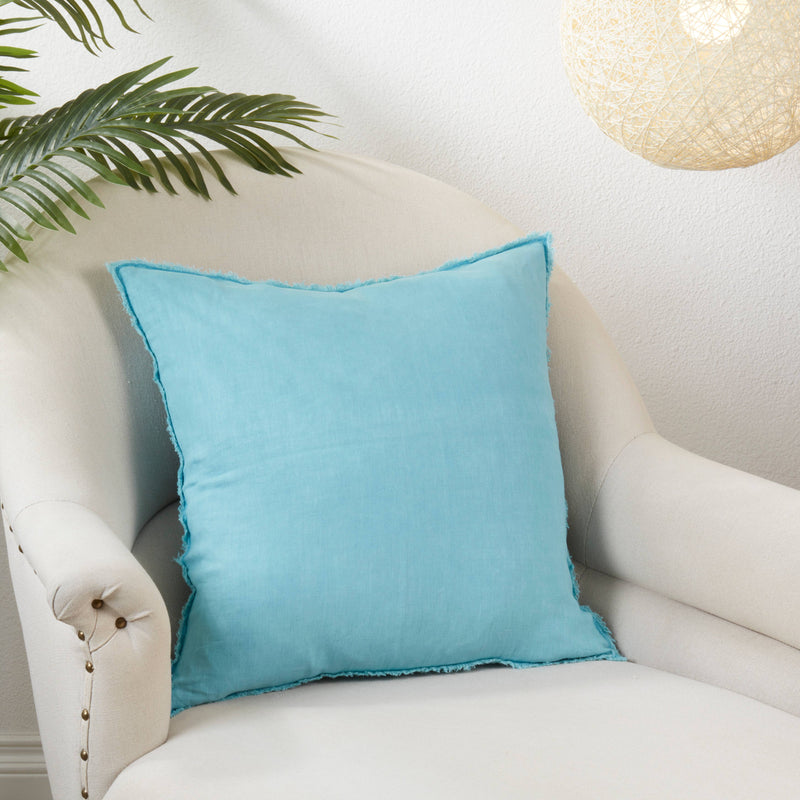 Fringed Linen Pillow – Down Filled: Ivory / 20"